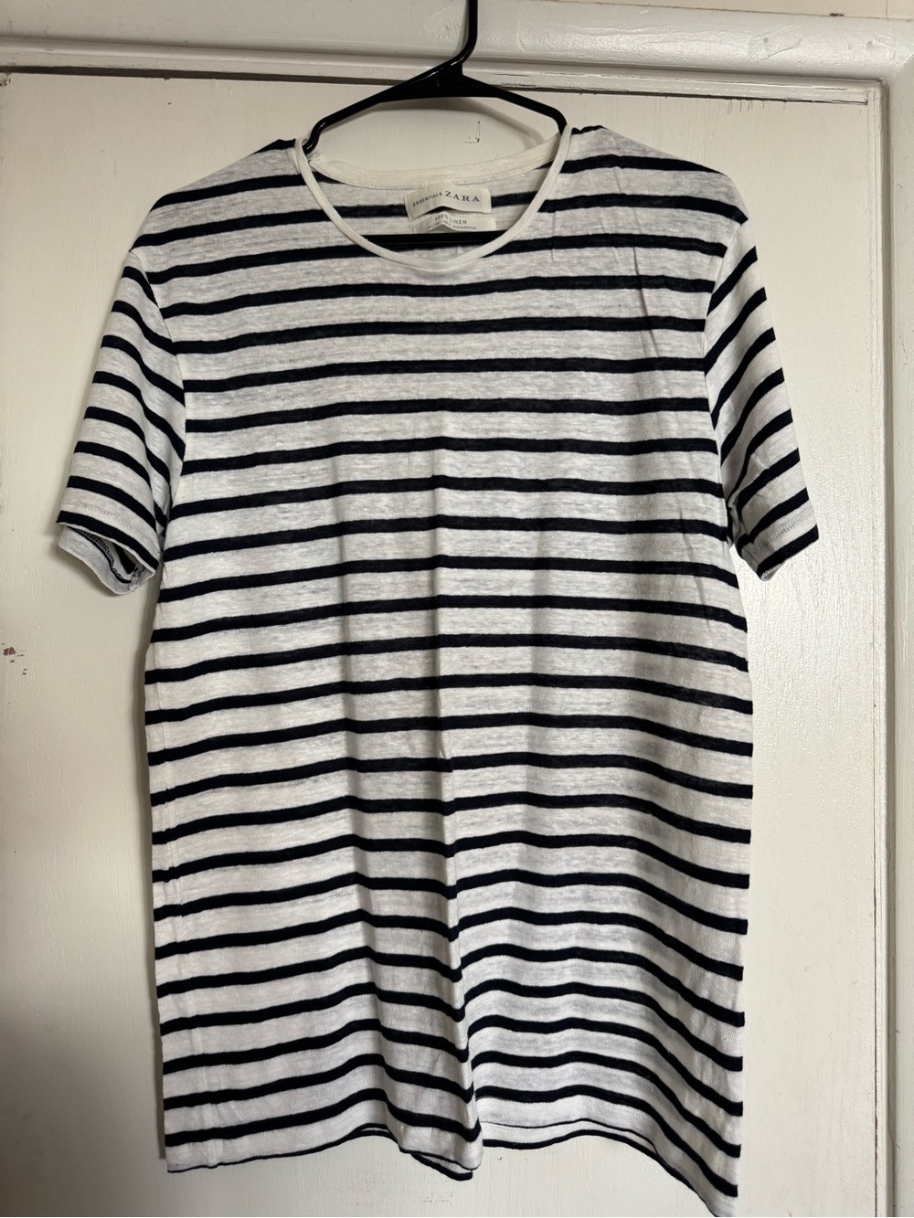 Zara Black & White Horizontal Stripe Short Sleeve Tee